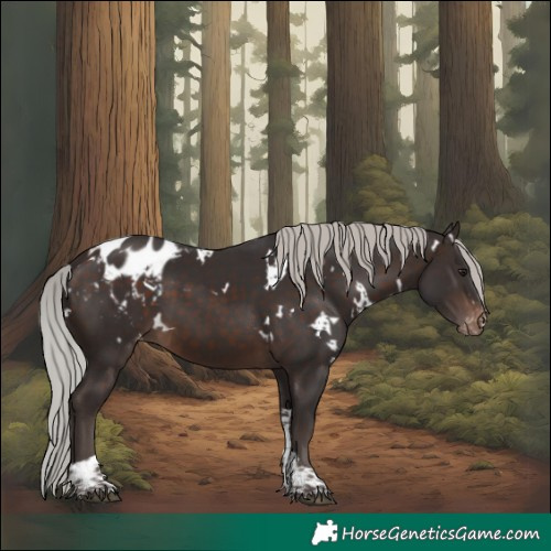 Horse Color:White Spotted Silver Brown Tobiano Blanket 