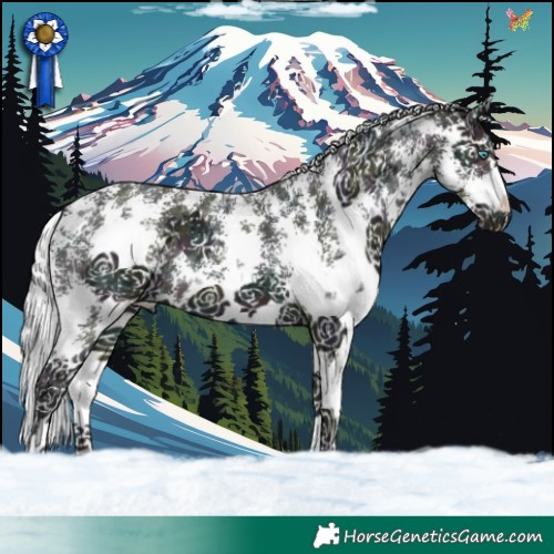 Horse Color:Watercolor Midnight Silver Perlino Ice Sabino 