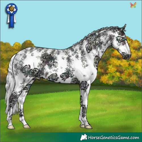 Horse Color:Watercolor Midnight Silver Perlino Ice Sabino 