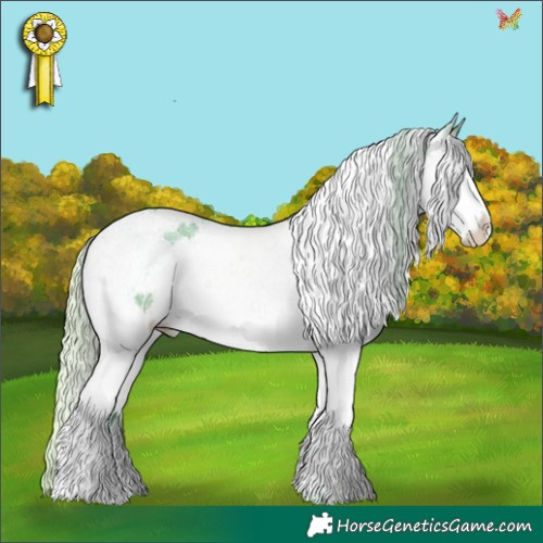Horse Color:Watercolor White Spotted Silver Brown Ice Splash Tobiano 
