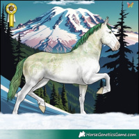 Horse Color:Watercolor Plaid  White Spotted Amber Champagne Ice 
