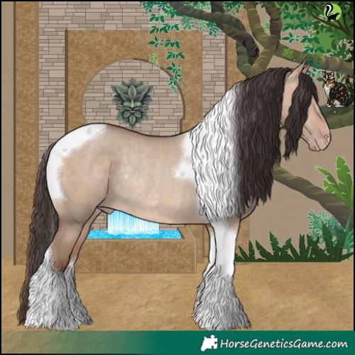 Horse Color:Amber Champagne Dun Tobiano Rabicano 