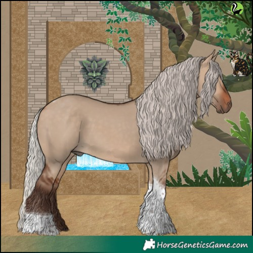 Horse Color:Silver Brown Dun Tobiano Rabicano 