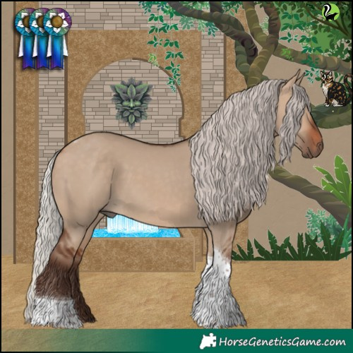Horse Color:Silver Brown Dun Tobiano Rabicano 