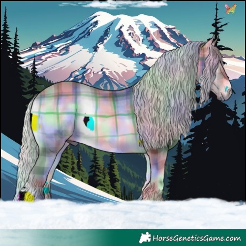 Horse Color:Nacre Plaid  Silver Brown Chinchilla Onyx 