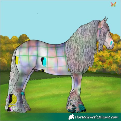Horse Color:Nacre Plaid  Silver Brown Chinchilla Onyx 