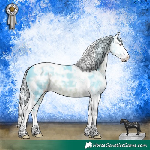 Horse Color:Watercolor Silver Black Chinchilla Ice Sabino Splash Tobiano 