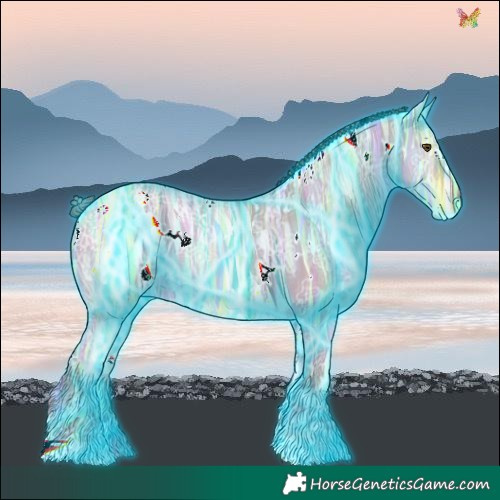 Horse Color:Thunderstruck White Spotted Red Dun Ice 