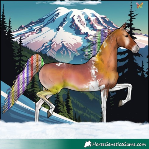 Horse Color:Painted Silver Blue Onyx Tobiano