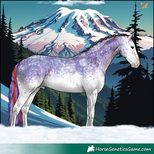 Horse Color:Painted Watercolor White Spotted Black Ice Splash 