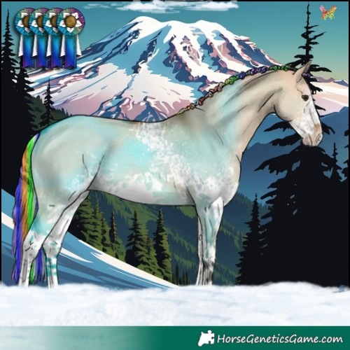 Horse Color:Painted White Spotted Silver Bay Dun 