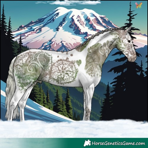 Horse Color:White Spotted Silver Black Ice Splash Tobiano 