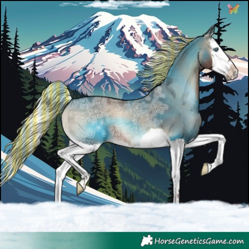 Horse Color:Painted Silver Blue Onyx Ice Splash 