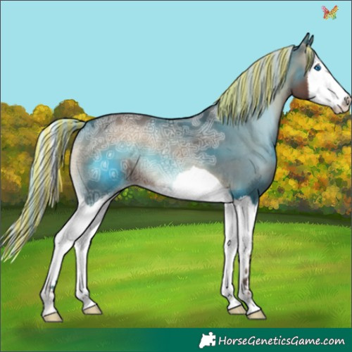 Horse Color:Painted Silver Blue Onyx Ice Splash 
