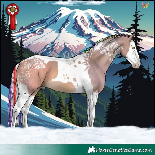 Horse Color:Painted Watercolor Palomino Splash Tobiano 