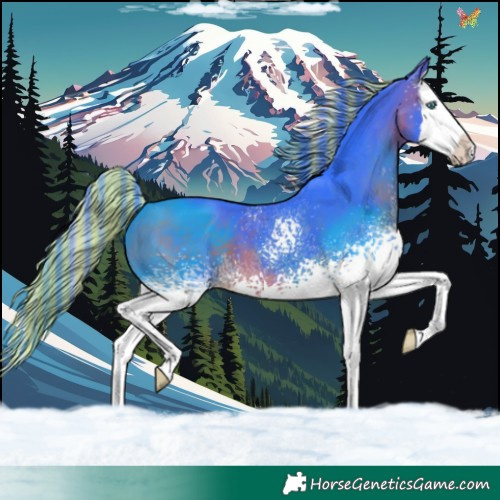 Horse Color:Painted Watercolor White Spotted Brown Splash 