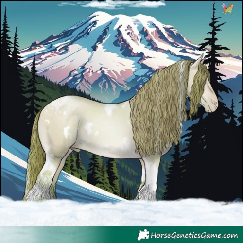 Horse Color:Watercolor White Spotted Buckskin Chinchilla Snowdrop Dun Tobiano 