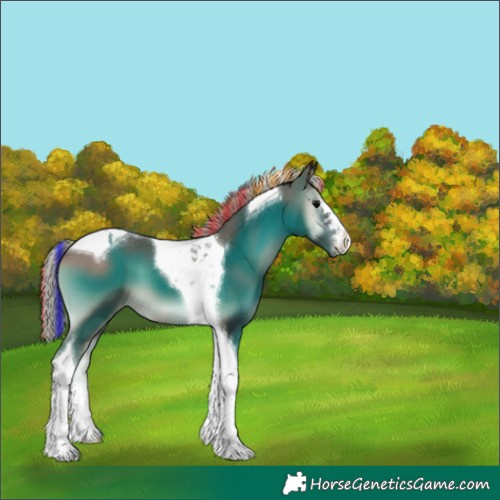 Horse Color:Painted Silver Blue Onyx Tobiano 