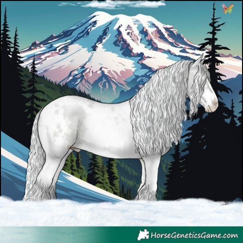 Horse Color:Silver Buckskin Pearl Dun Splash Tobiano Frame 