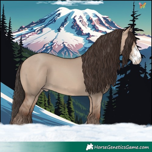 Horse Color:Sable Champagne Dun Sabino 
