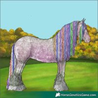 Horse Color:Painted Watercolor Silver Bay Ice Appaloosa 