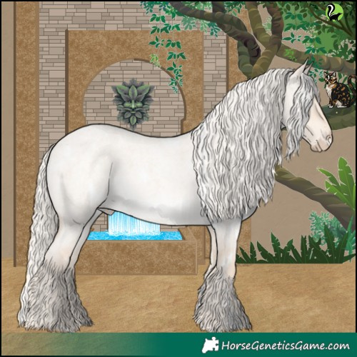 Horse Color:White Spotted Cremello Roan Dun 