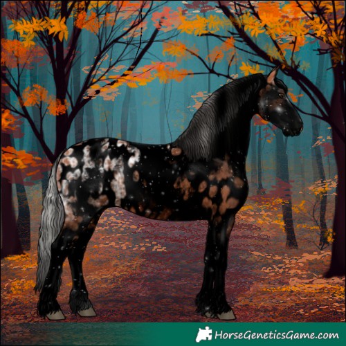 Horse Color:Void White Spotted Silver Bay Ice Tobiano Near Leopard 