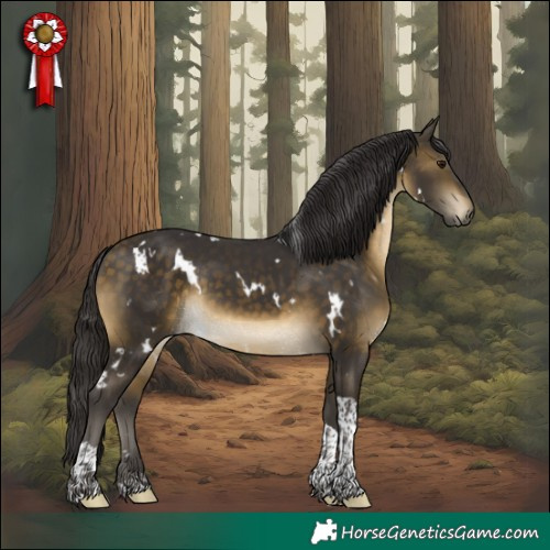 Horse Color:White Spotted Buckskin Tobiano Rabicano 