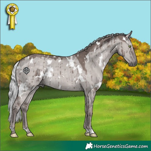 Horse Color:Platinum White Spotted Silver Grullo Rabicano Brindle 