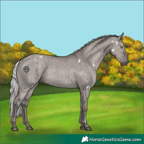 Horse Color:Platinum White Spotted Silver Grullo Rabicano Brindle 
