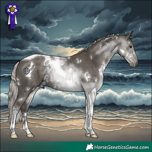 Horse Color:White Spotted Silver Black Tobiano 