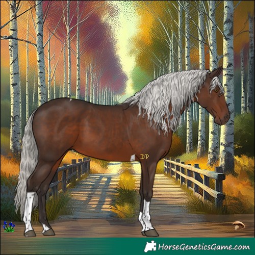 Horse Color:Liver Chestnut Mushroom Tobiano 