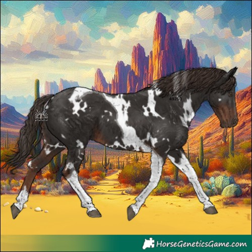 Horse Color:White Spotted Liver Chestnut Tobiano 