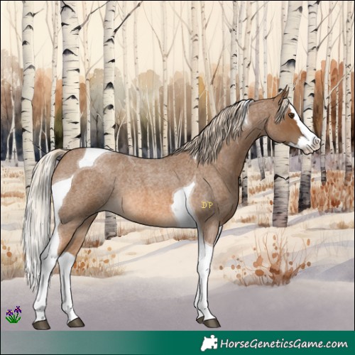 Horse Color:Chocolate Palomino Roan Splash Tobiano Rabicano 
