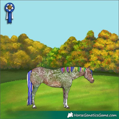 Horse Color:Painted Silver Brown Ice Tobiano 