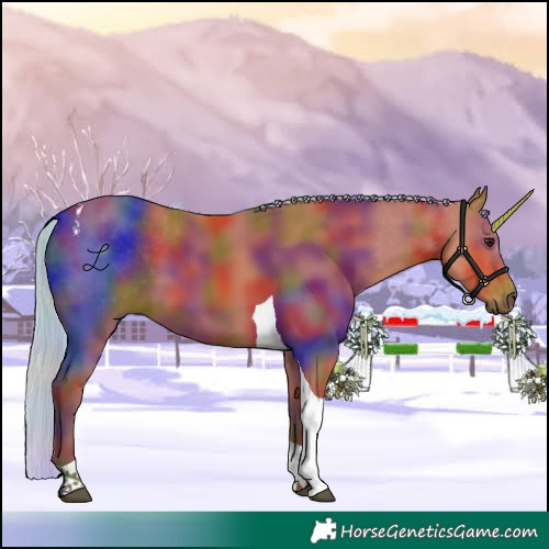 Horse Color:Nacre Silver Bay Tobiano 