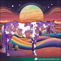 Horse Color:Watercolor White Spotted Liver Chestnut Ice 