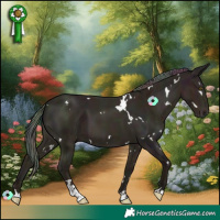 Horse Color:Nacre White Spotted Midnight Amber Champagne 