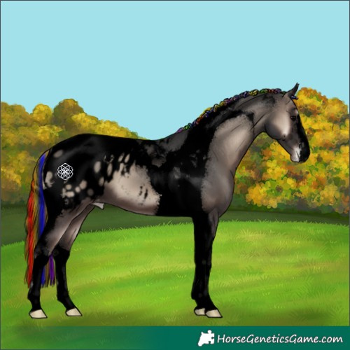 Horse Color:Void Painted Blue Onyx Tobiano Varnish 