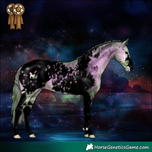 Horse Color:Void Watercolor Plaid  Grullo Onyx Tobiano Blanket 