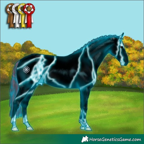 Horse Color:Void Painted Thunderstruck Chocolate Grullo Ice Sabino Blanket Brindle 