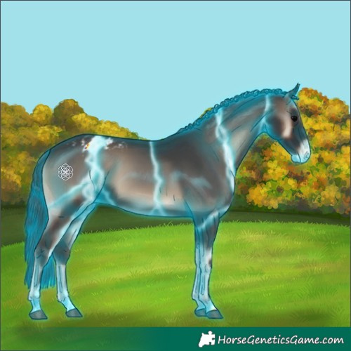 Horse Color:Thunderstruck Blue Onyx Sabino Varnish 