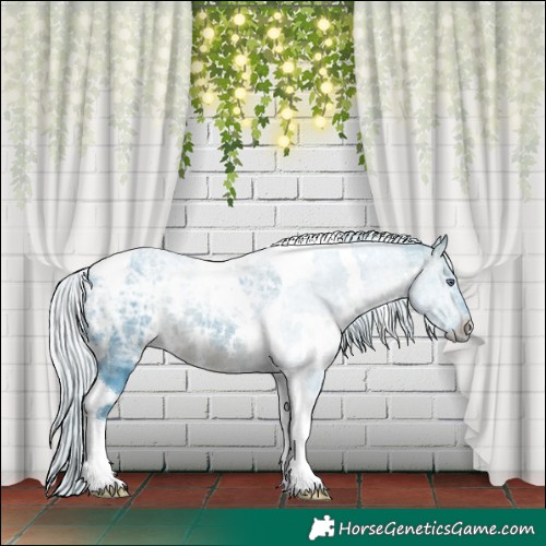 Horse Color:Watercolor White Spotted Silver Brown Chinchilla Ice Tobiano 