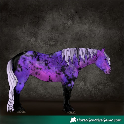 Horse Color:Void Watercolor White Spotted Silver Bay Tobiano 