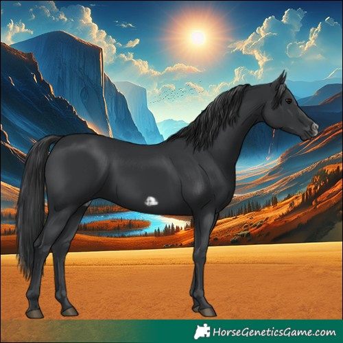 Horse Color:Black  and Black Frame 