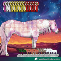 Horse Color:Watercolor Plaid White Spotted Silver Blue Onyx Ice