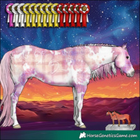 Horse Color:Watercolor Plaid  White Spotted Silver Blue Onyx Ice 