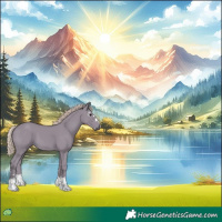 Horse Color:Gray Watercolor Silver Black 