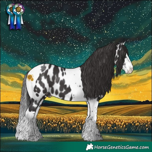 Horse Color:Smoky Black Sabino Splash Tobiano Near Leopard 