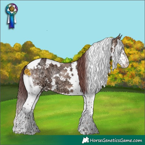 Horse Color:White Spotted Chocolate Sable Champagne Ice Splash Tobiano 